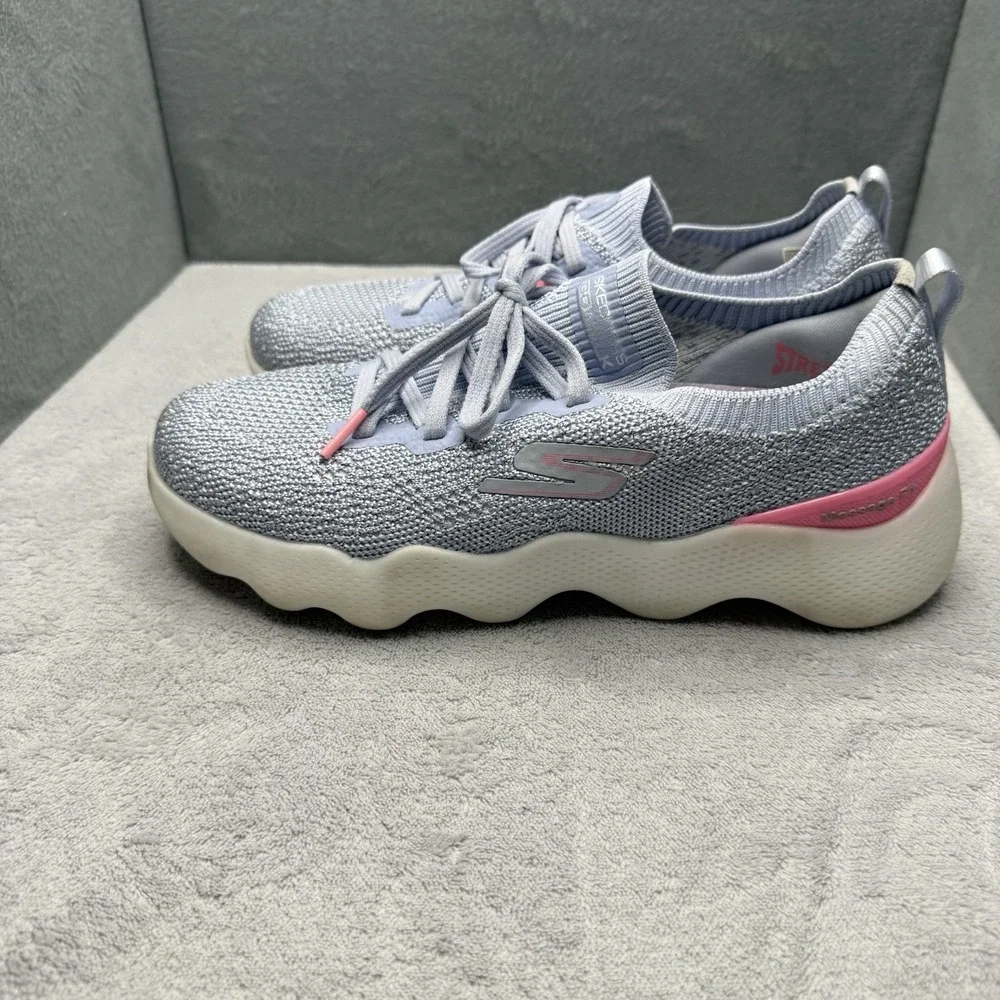 Skechers GO WALK Massage Fit Upsurge Gray Pink Sneakers Women 7.5 124905